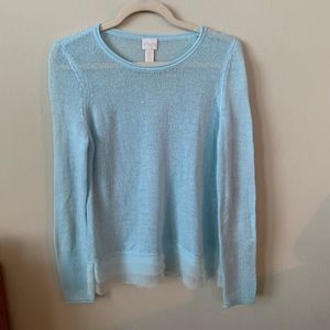 Baby Blue Chico’s Sweater with Layered Detail